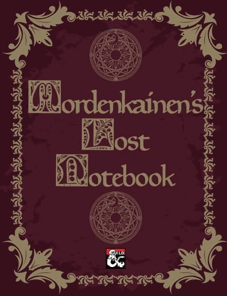 Mordenkainen's Lost Notebook D&D 5e supplement cover image